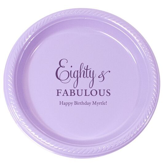 Eighty & Fabulous Plastic Plates